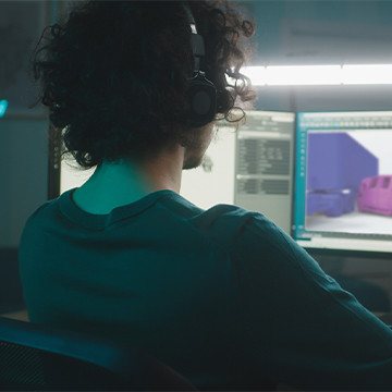 Animator working at screen