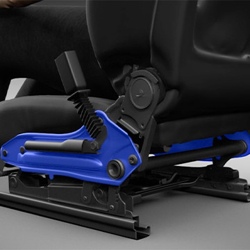 Animated still showing mechanics of vehicle seat