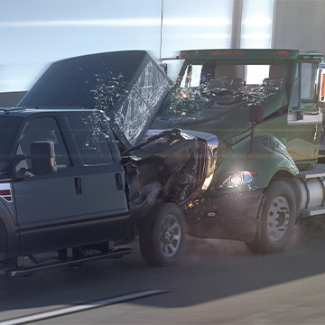 Animation showing rear end tractor-trailer collision