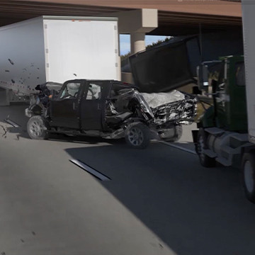 Animation still showing highway crash