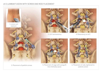 L4-5 Lumbar Fusion with Screw and Rod Placement