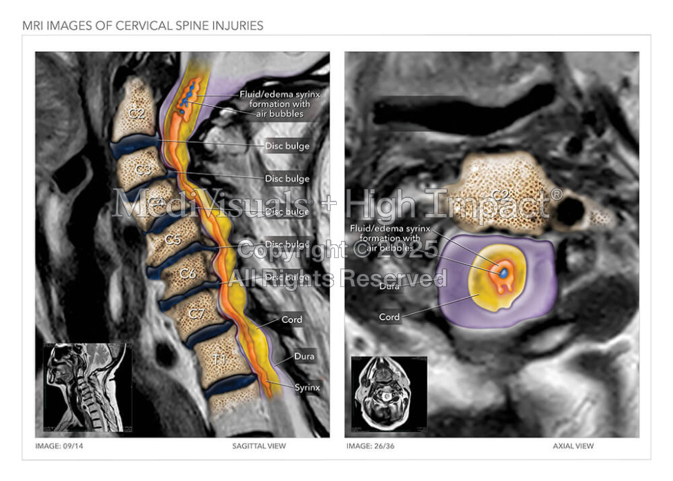 MRI Images of Cervical Spine Injuries
